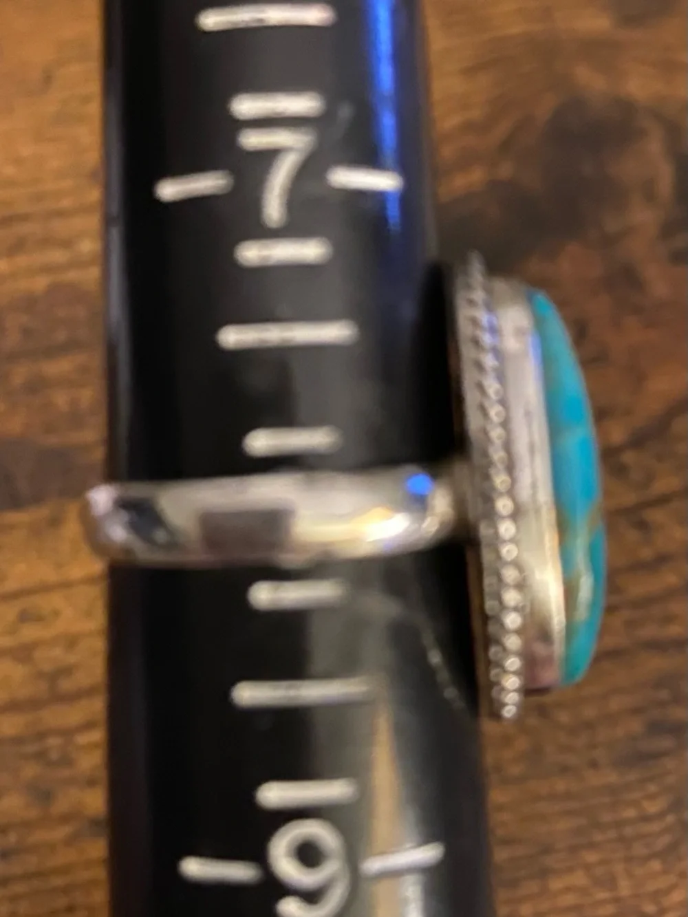 Kingman Turquoise Ring Set In 925 Sterling Silver Size 8 R13 - Picture 6 of 7